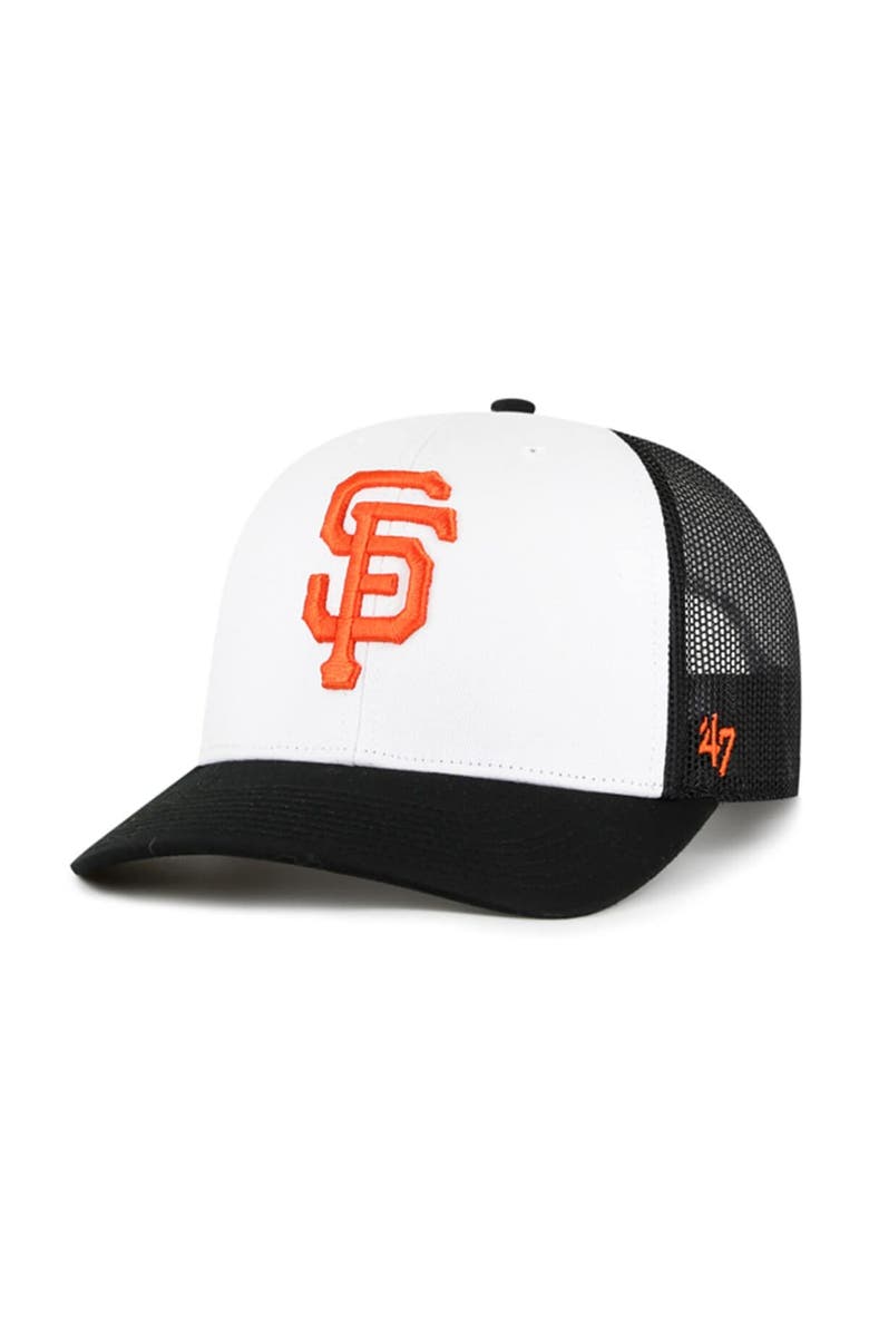 '47 Men's '47 White/Black San Francisco Giants Freshman Trucker Adjustable Hat, Main, color, 