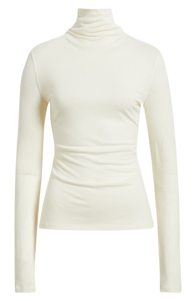 BOSS Elavu Turtleneck Top, Alternate, color, Soft Cream