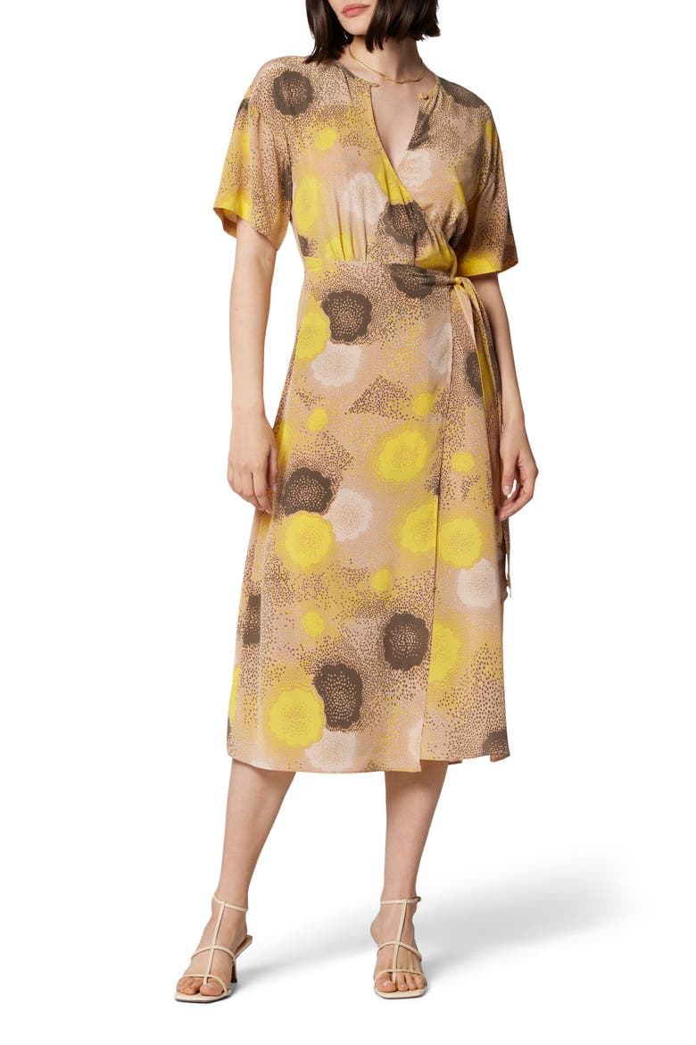 Korinne Silk Wrap Dress, Main, color, PRALINE MULTI