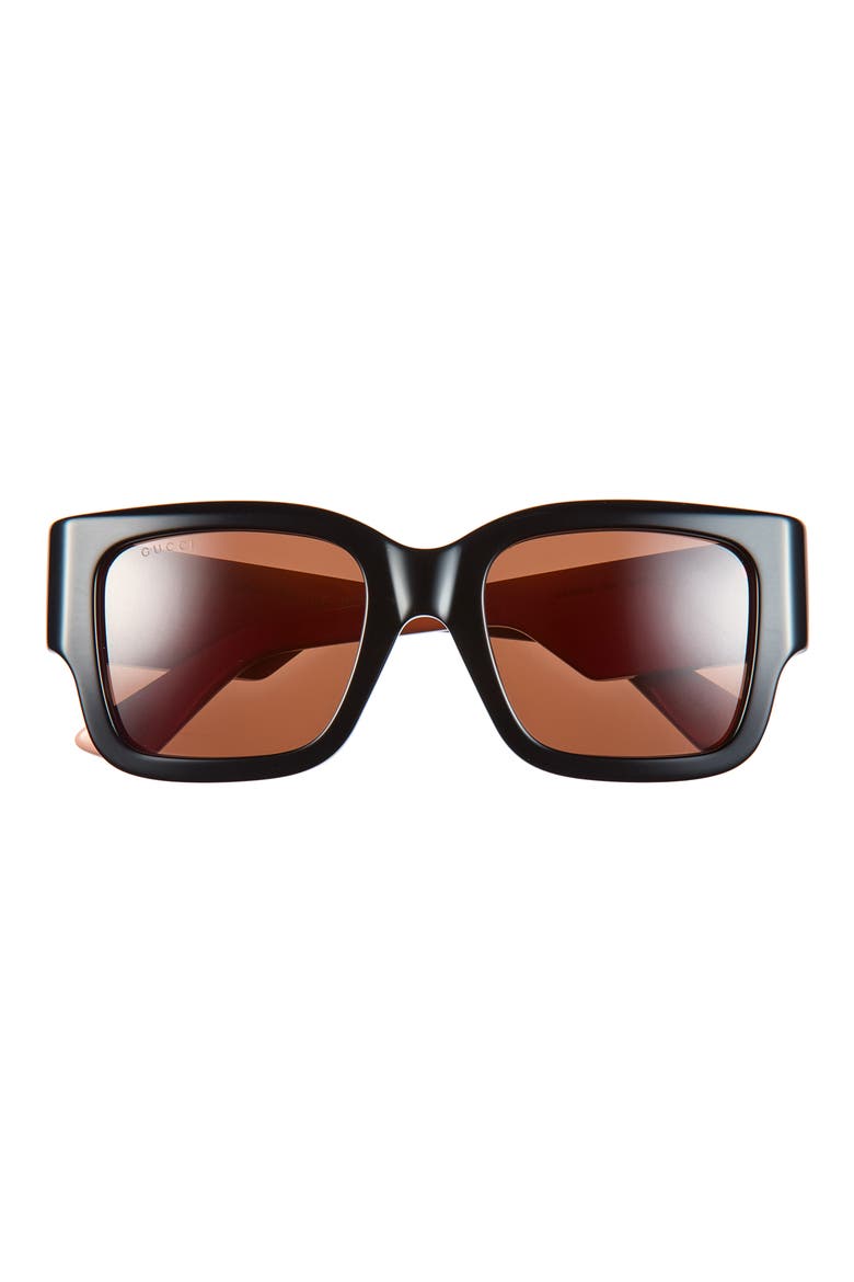 52mm Square Sunglasses, Main, color, BLACK PINK BROWN