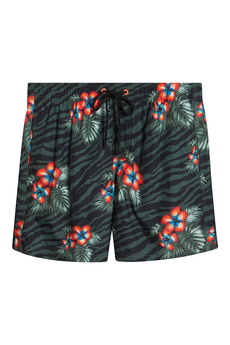 Floral Board Shorts, Alternate, color, THYME