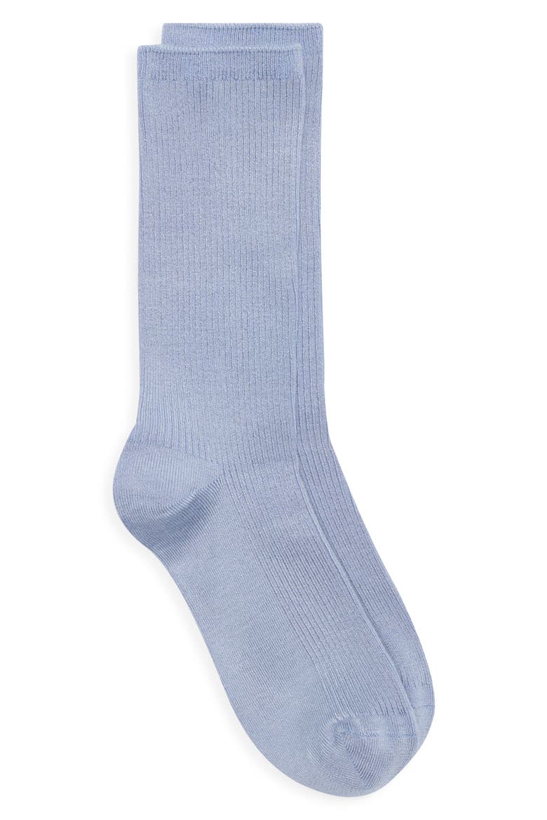 Everyday Rib Crew Socks, Alternate, color, BLUE BLIZZARD