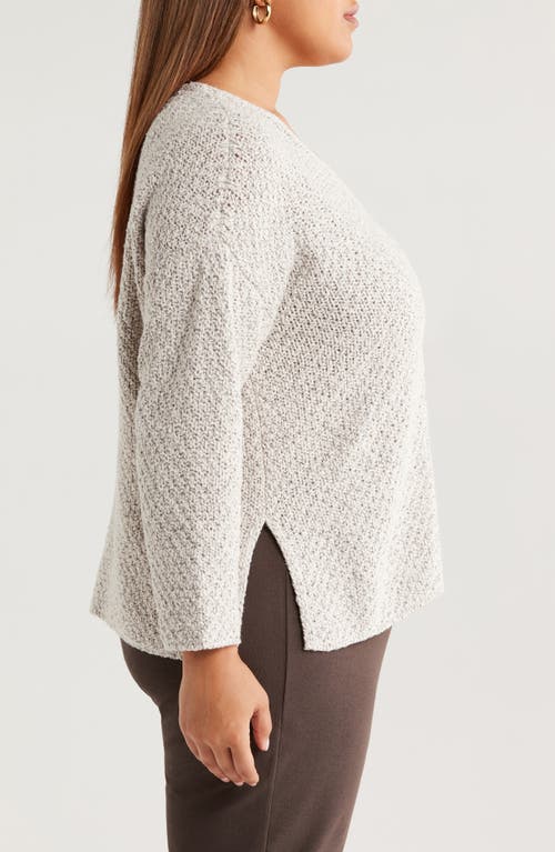Eileen Fisher Organic Cotton V-neck Sweater In Gray