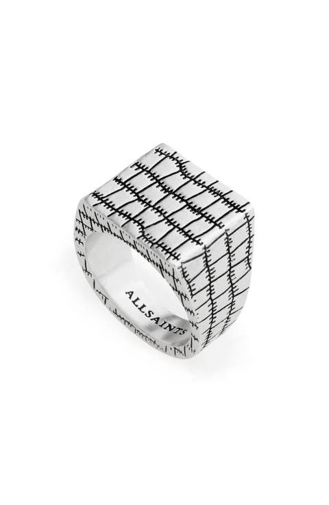 Croc Texture Signet Ring
