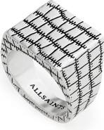 AllSaints Croc Texture Signet Ring