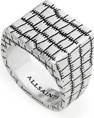 AllSaints Croc Texture Signet Ring