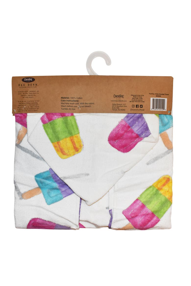 Yummy Kids Hooded Towel and 12 Inch Beach Ball Popsicle, Alternate, color, Multicolored