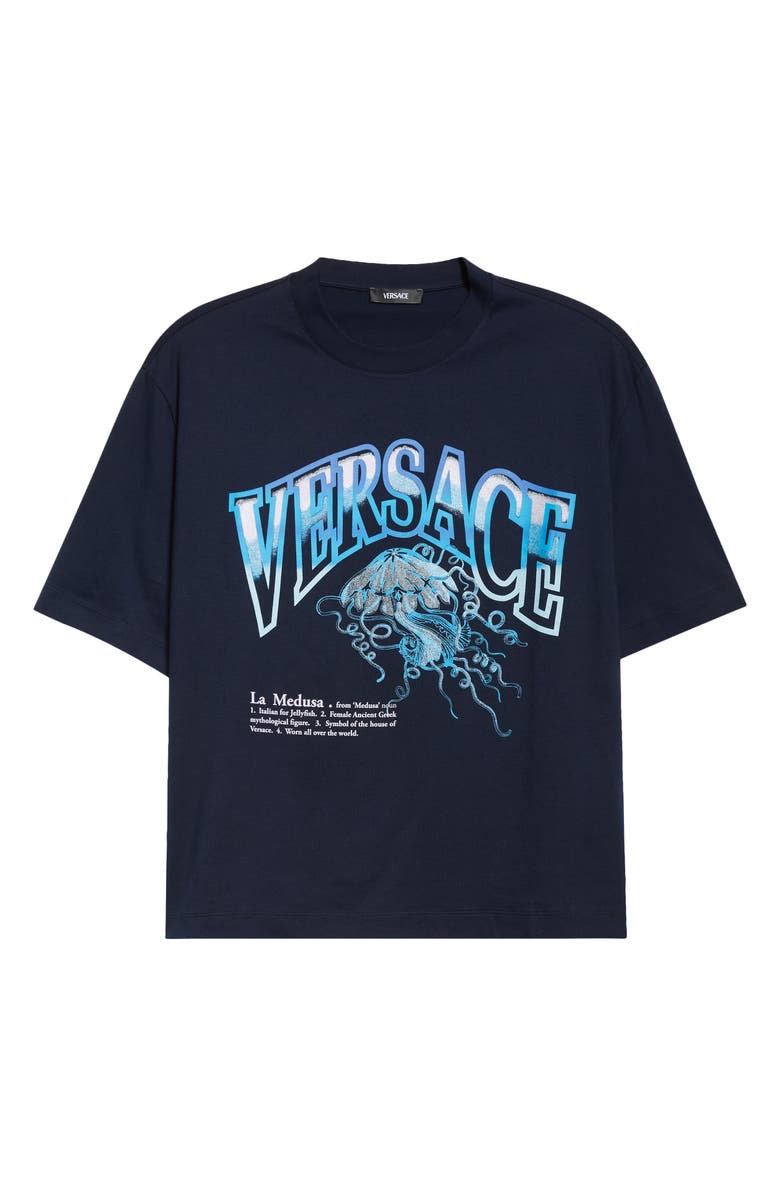 Versace La Medusa Varsity Graphic T-Shirt, Alternate, color, Navy Blue