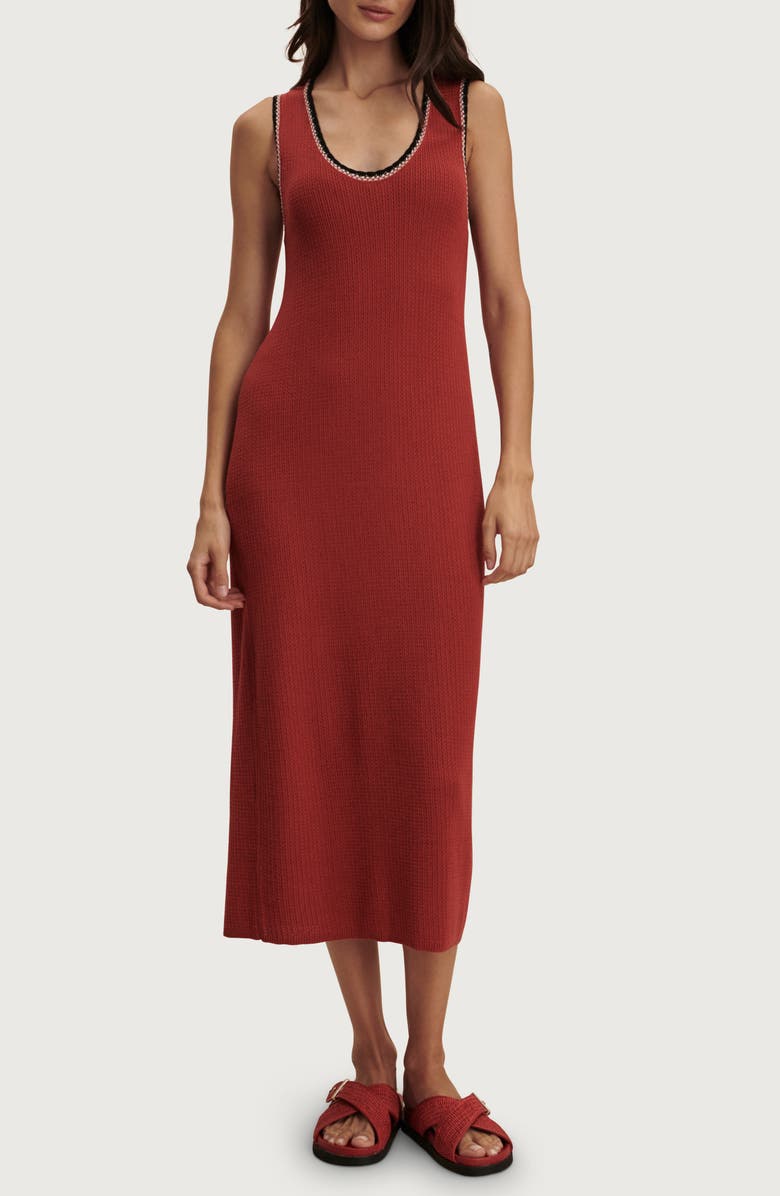 Varley Mikel Knit Cotton Midi Dress, Main, color, Bossa Nova