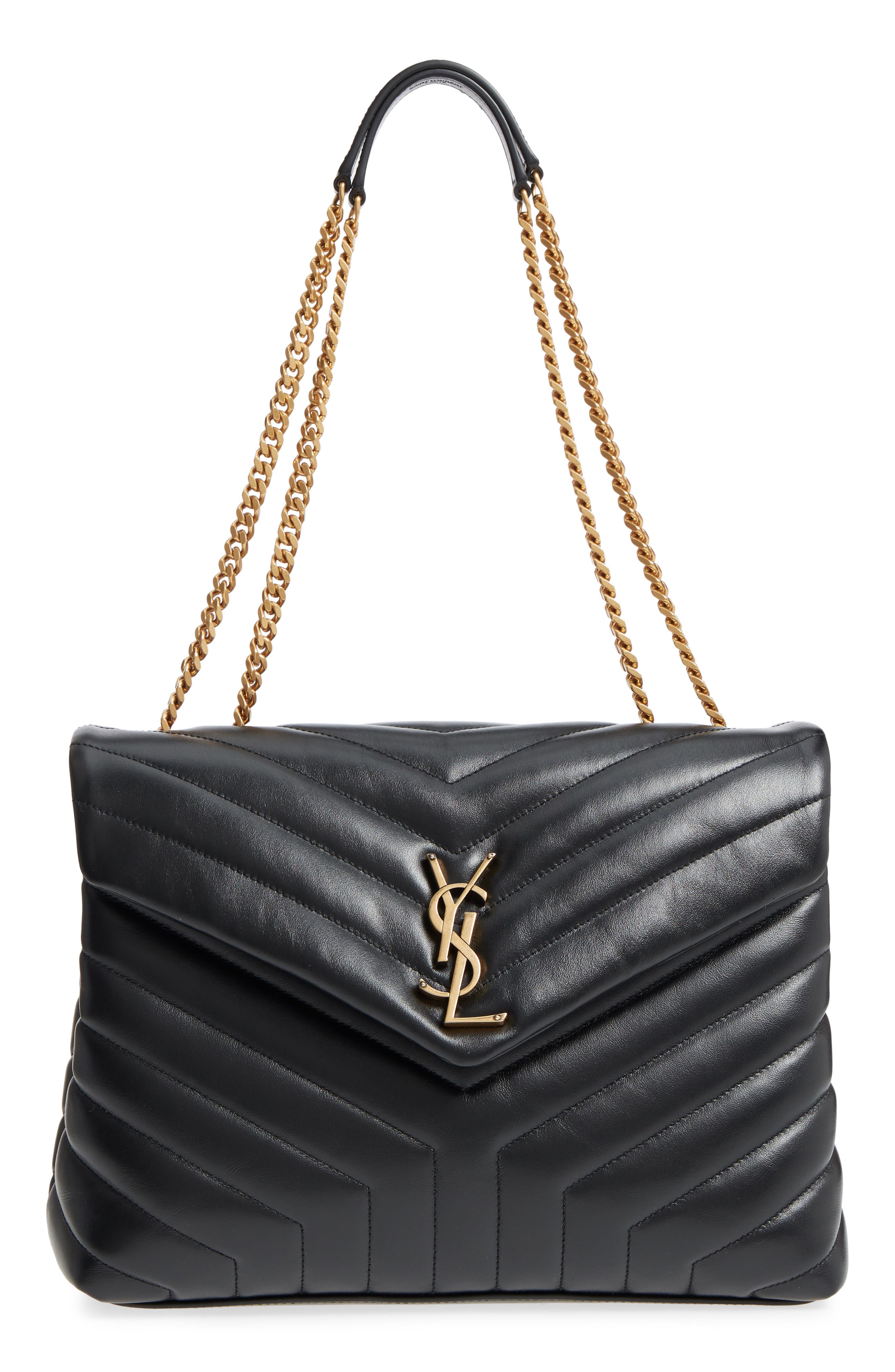 Saint Laurent Medium Loulou Matelassé Calfskin Leather Shoulder Bag, Main, color, 
