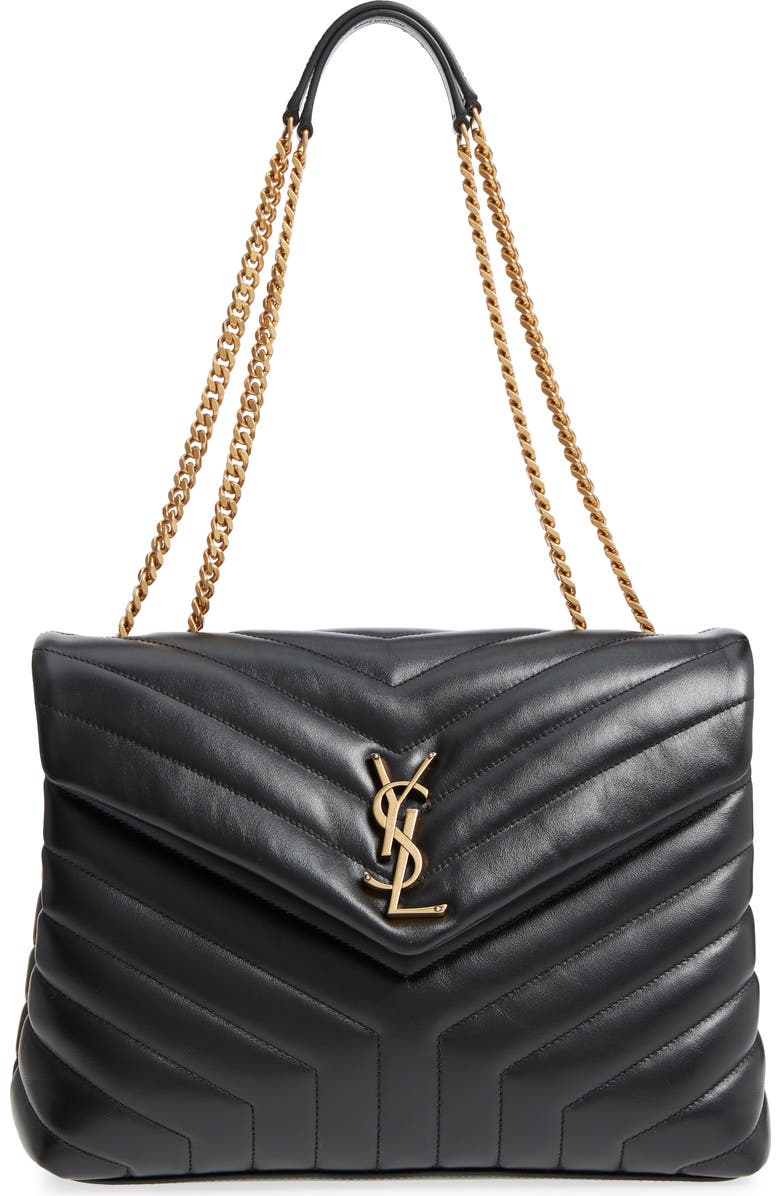 Saint Laurent Medium Loulou Matelassé Calfskin Leather Shoulder Bag, Main, color,
