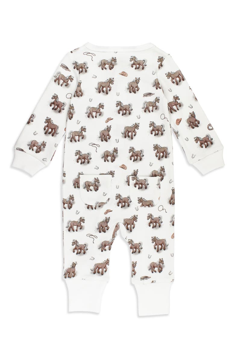 L'ovedbaby Print Organic Cotton Zip Romper, Alternate, color, Little Lasso