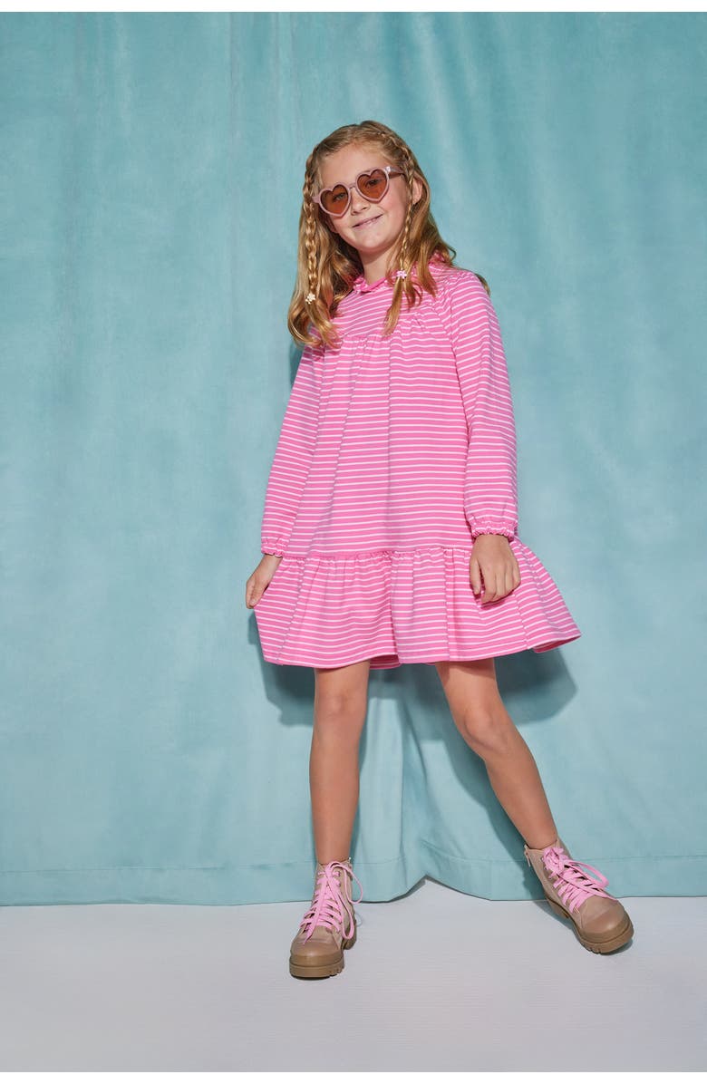 BISBY Kids' Knit Jody Dress, Alternate, color, Pink Stripe