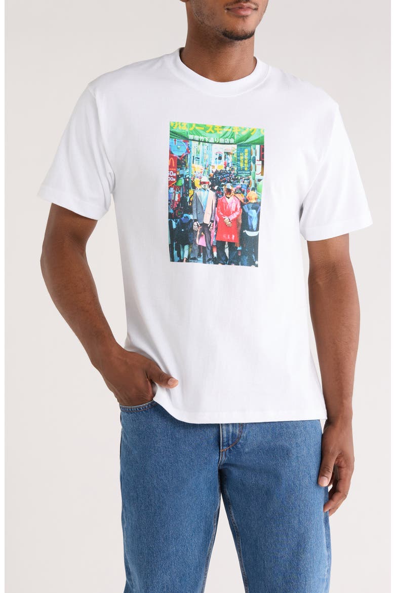 Harajuku Cotton Graphic T-Shirt, Main, color, WHITE