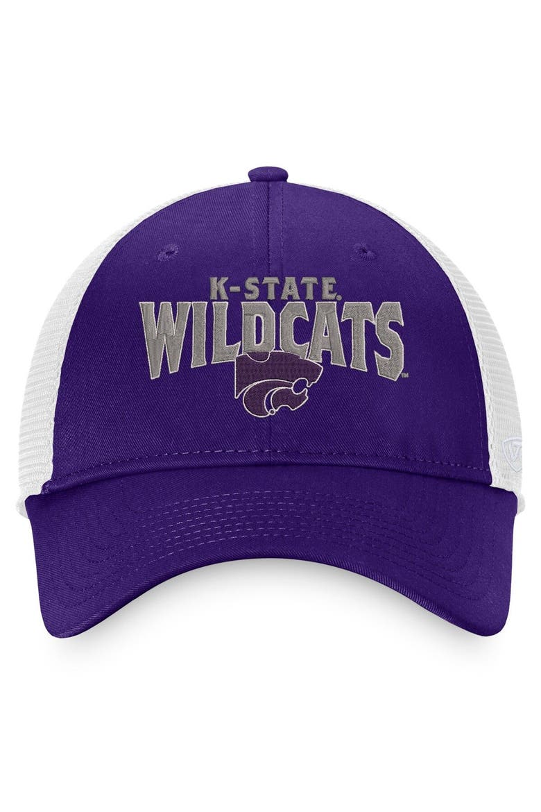 Men's Top of the World Purple/White Kansas State Wildcats Breakout Trucker Snapback Hat, Alternate, color, Purple