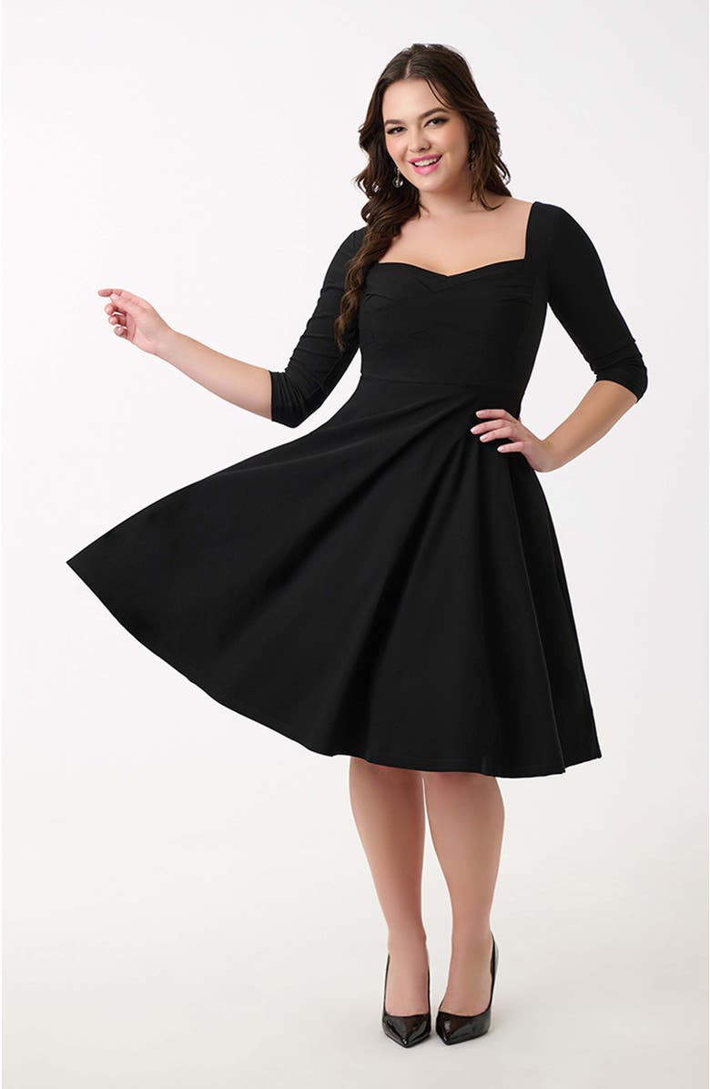 Unique Vintage Pleated Bust Swing Dress, Main, color,