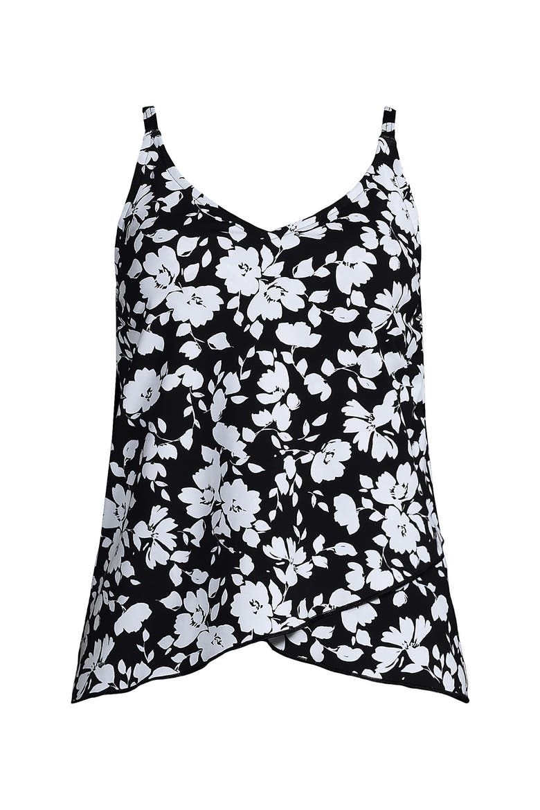 D-Cup Tulip Hem Tankini Top, Alternate, color, Black Blossom Floral