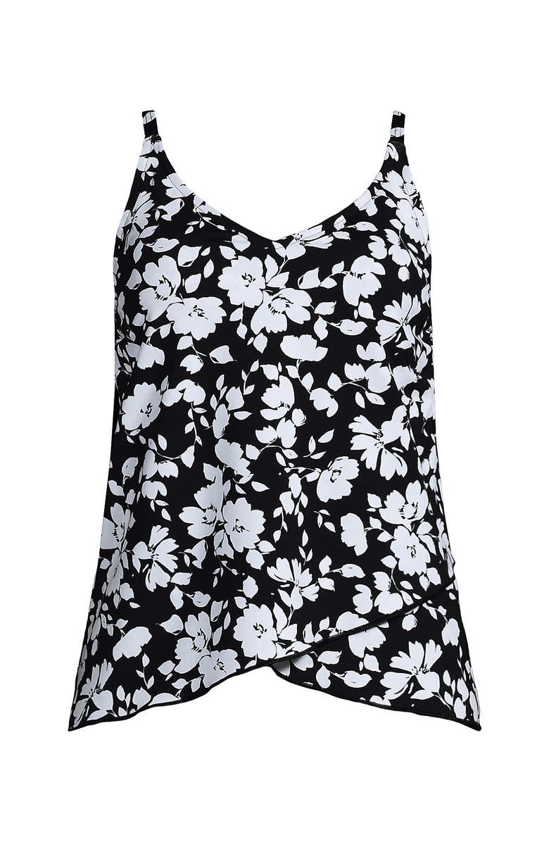 Lands' End DD-Cup Tulip Hem Tankini Top, Alternate, color, Black Blossom Floral