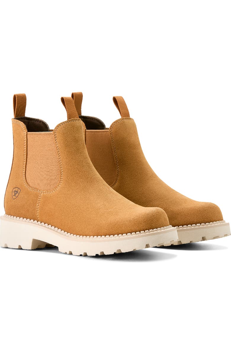 Ariat Lug Sole Chelsea Boot, Alternate, color, Wheat Suede