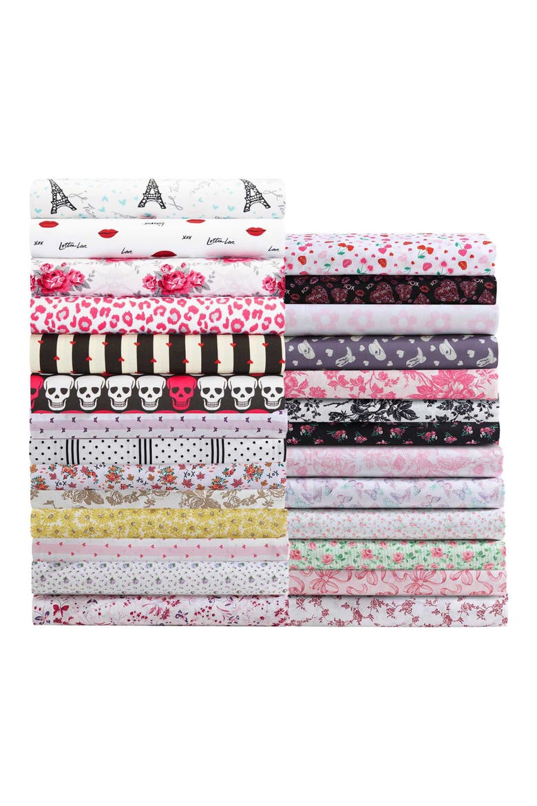 Retro Daisy Sheet Set, Alternate, color, LIGHT PINK