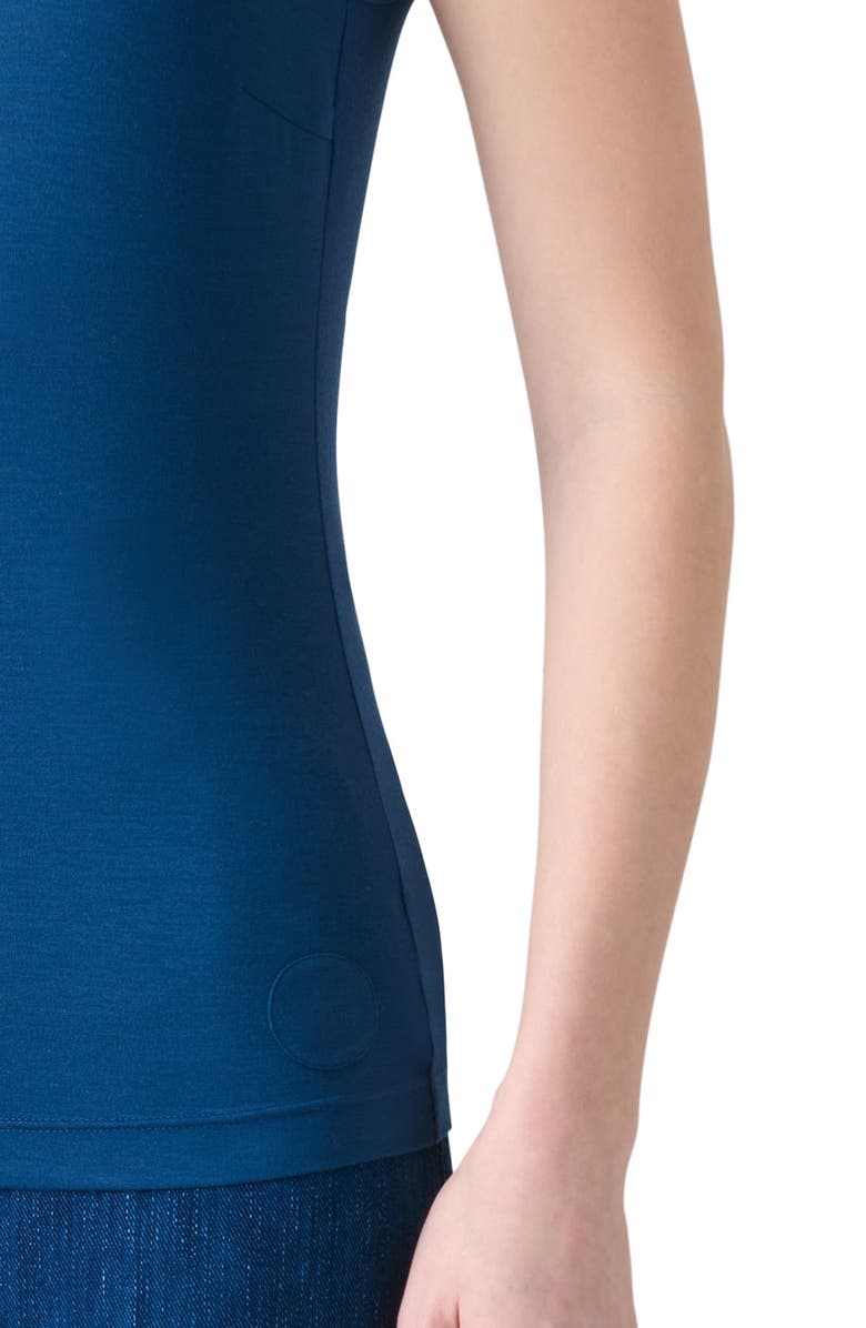 Akris punto Dot Detail Sleeveless Stretch Modal Top, Alternate, color, Ink