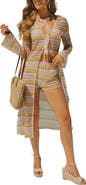 VICI Collection Capri Calling Crochet Tie Front Longline Cardigan