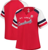 PROFILE Women's Profile  Red St. Louis Cardinals Plus Sized Arched Notch Neck T-Shirt