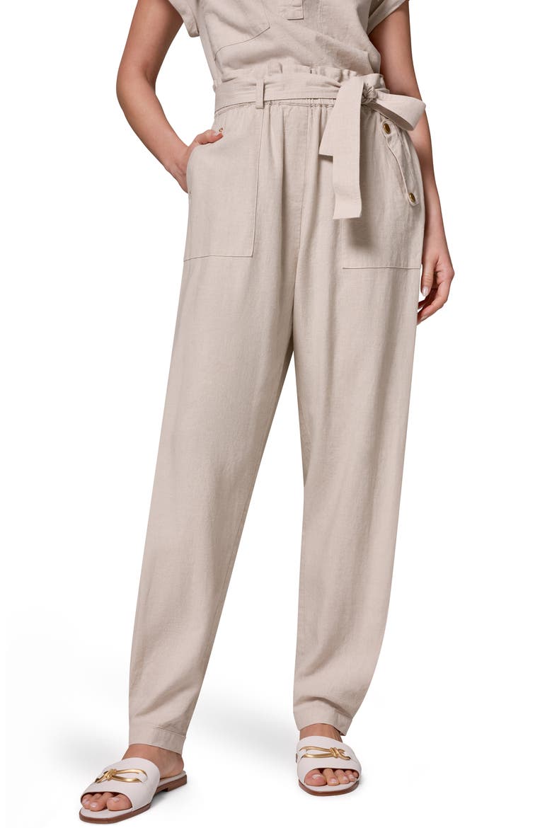 Belted Tapered Pants, Main, color, NATURAL
