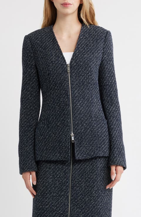 Jia Zip Tweed Jacket