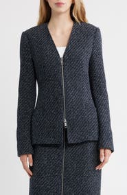 BOSS Jia Zip Tweed Jacket