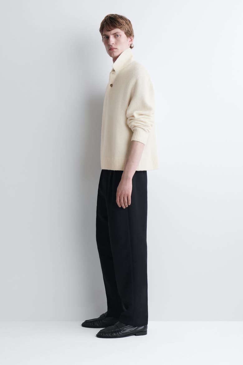 Brushed-Wool Polo Shirt, Alternate, color, IVORY