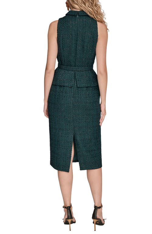 Donna Karan Tweed Top & Midi Skirt Set In Black