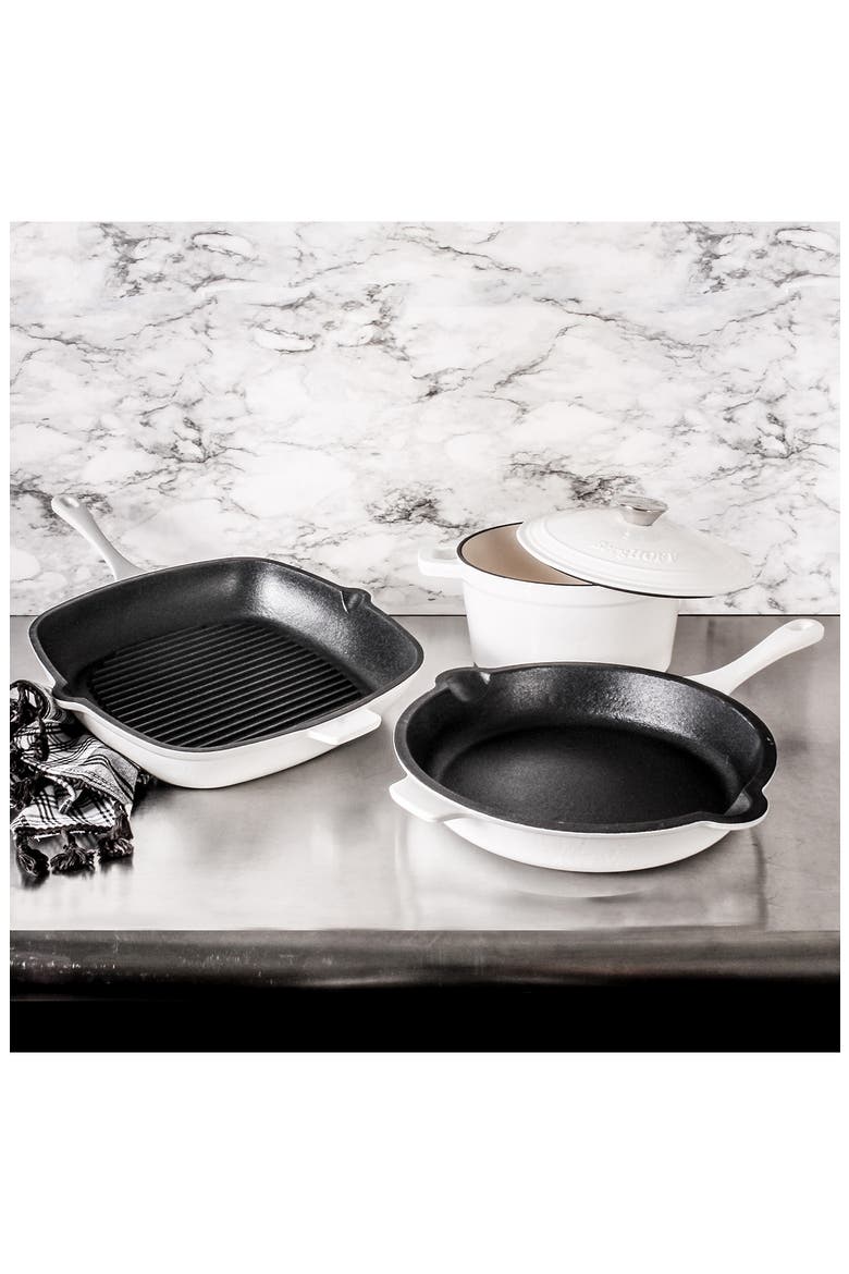 International 4pc Cast Iron Set, Alternate, color, WHITE