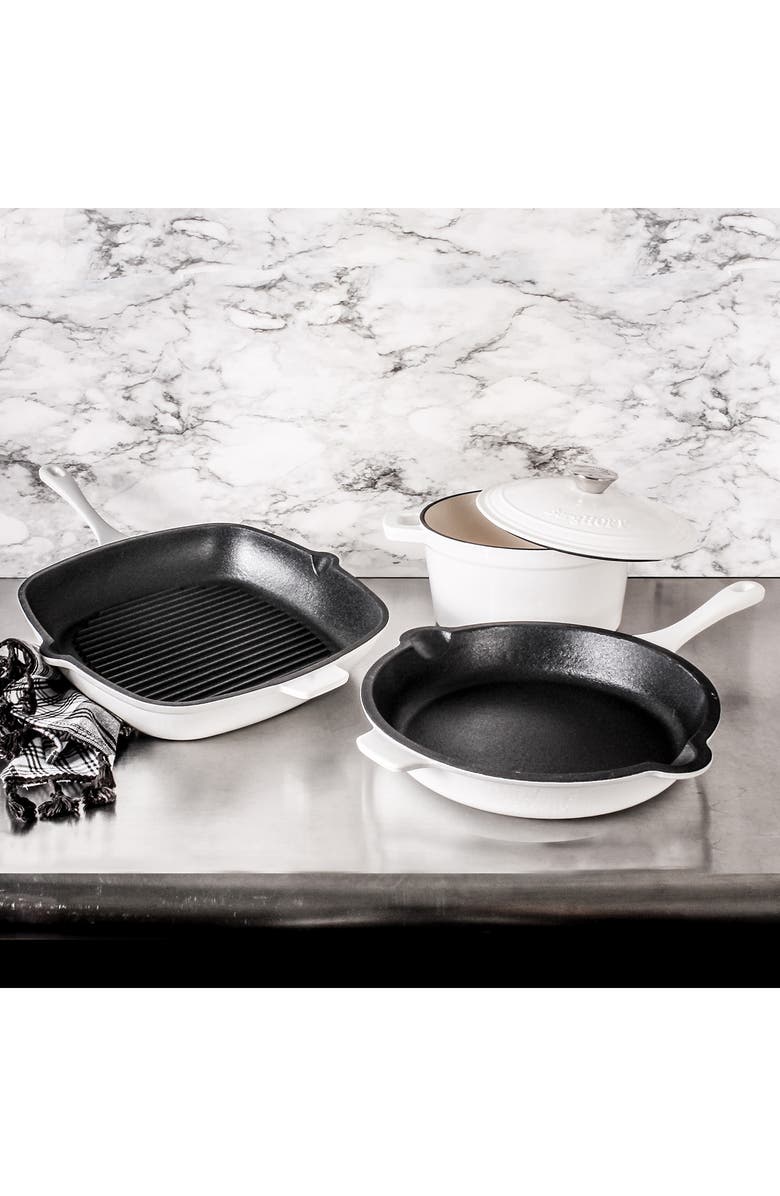 BergHOFF International 4pc Cast Iron Set, Alternate, color, White