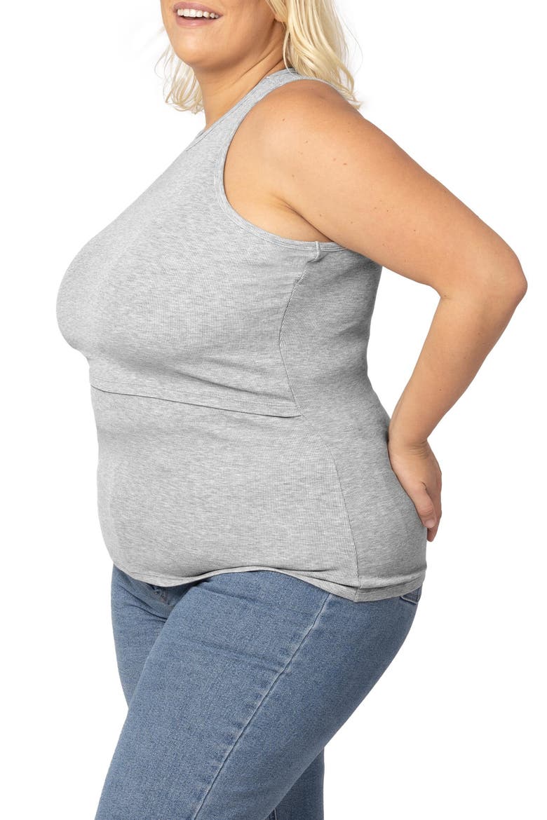 Racerback Maternity/Nursing Tank, Alternate, color, GREY HEATHER