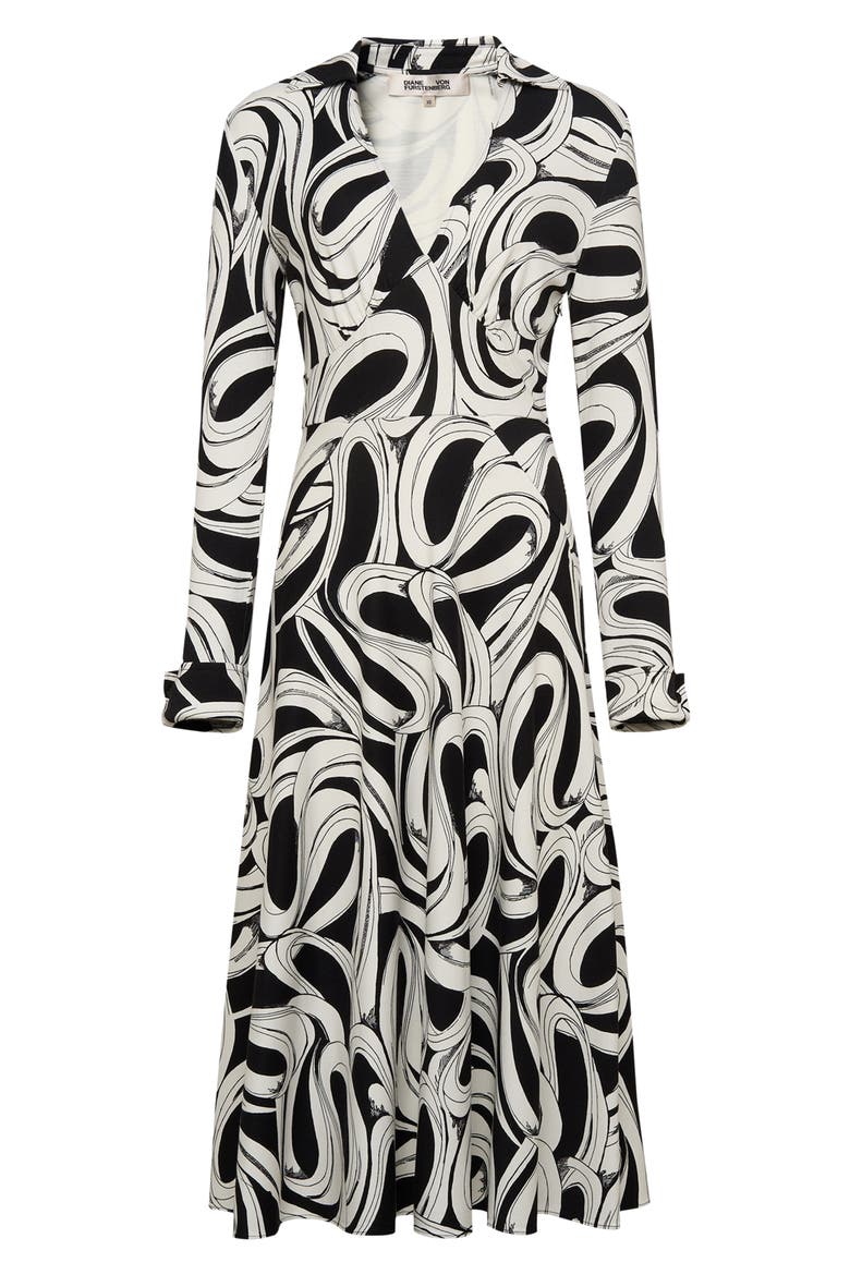 Ryan Abstract Print Long Sleeve Dress, Alternate, color, CASSETTE TAPE IVORY MED