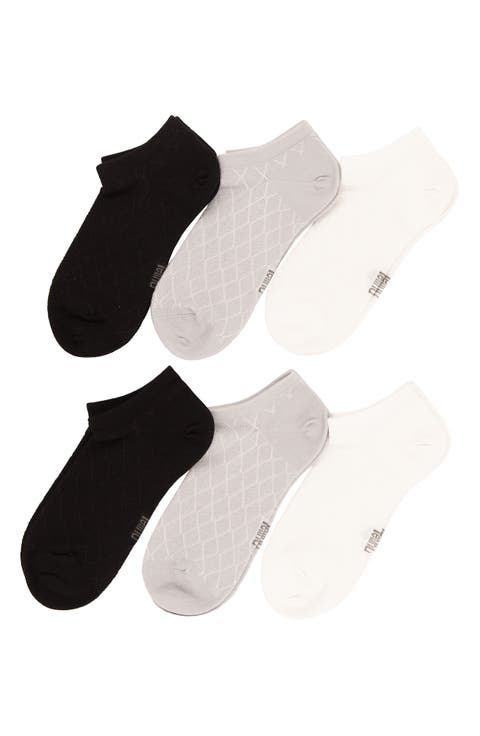 Assorted 6-Pack Textured mesh No Show Socks