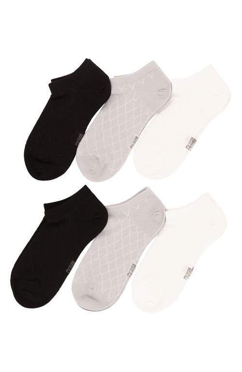 FELINA FELINA ASSORTED 6-PACK TEXTURED MESH NO SHOW SOCKS