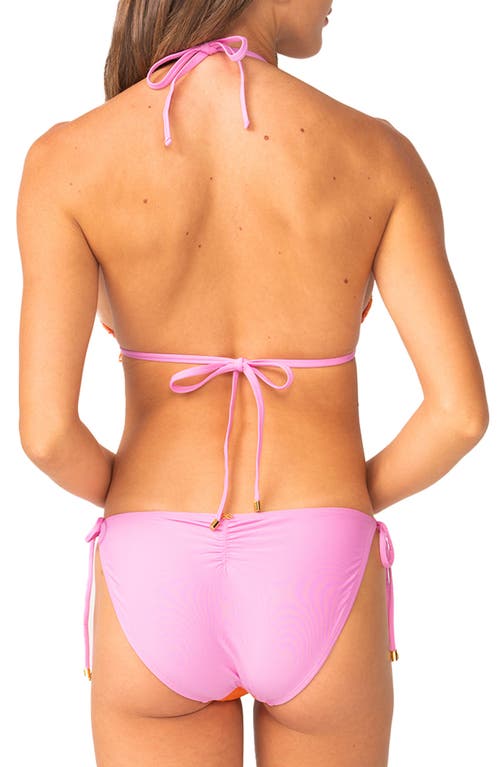 Pq Swim Embroidered Triangle String Bikini Top In Capri