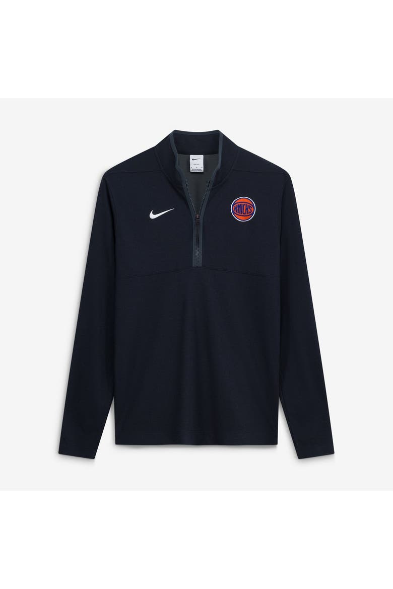 Men's Nike Black New York Knicks  Dri-FIT Victory Quarter-Zip Pullover, Main, color, Black