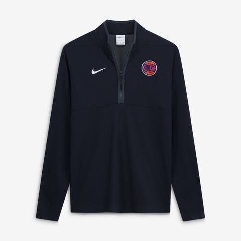 Men's Nike Black New York Knicks  Dri-FIT Victory Quarter-Zip Pullover