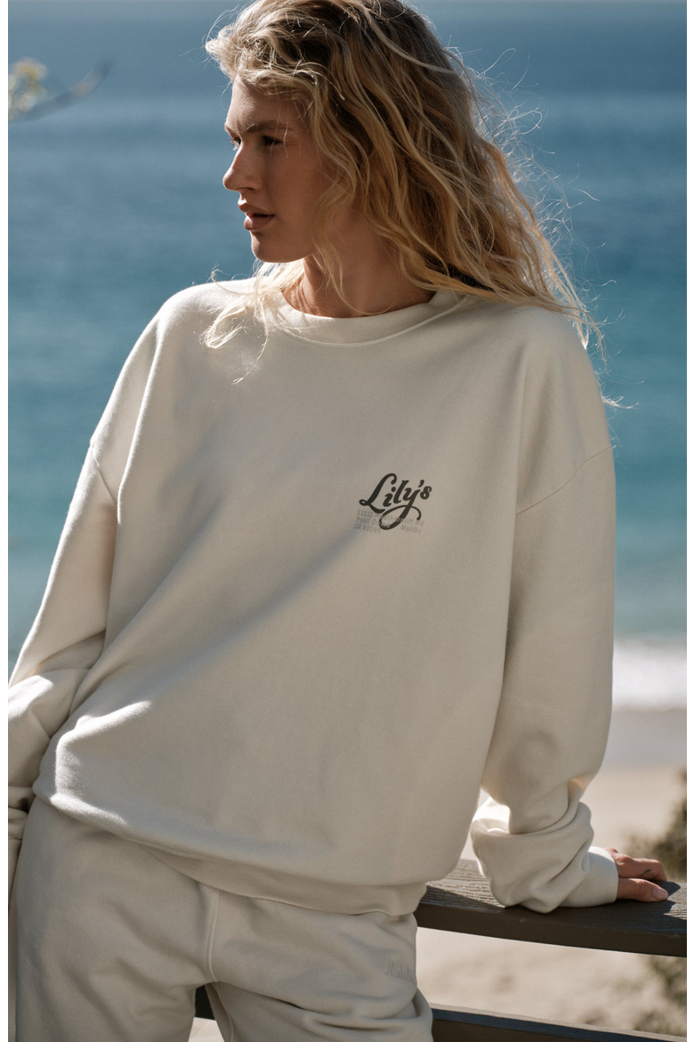 Lilys Malibu Crewneck Sweatshirt, Alternate, color, Vintage Cream