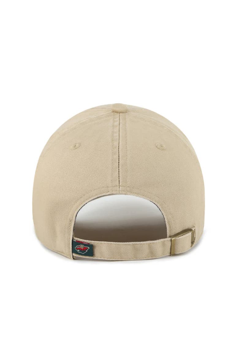 Men's '47  Khaki Minnesota Wild Logo Clean Up Adjustable Hat, Alternate, color, Khaki