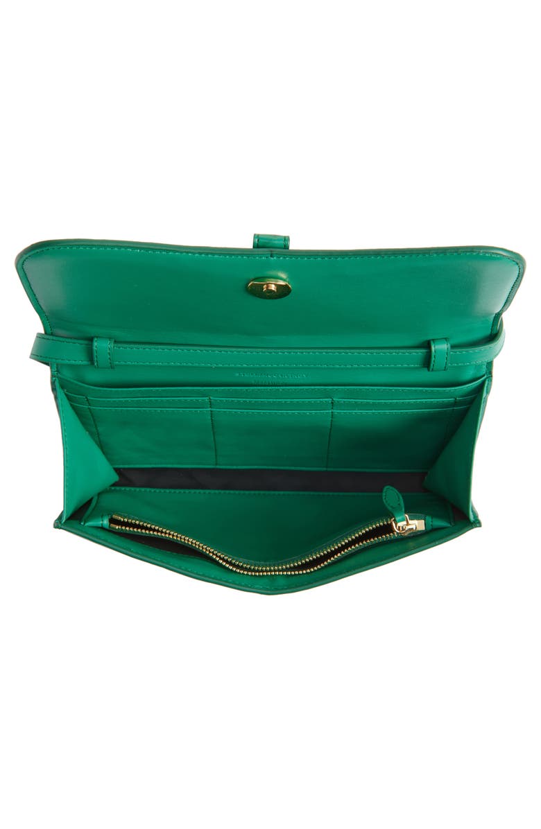 Stella McCartney Ryder Woven Faux Leather Wallet, Alternate, color, Bright Green