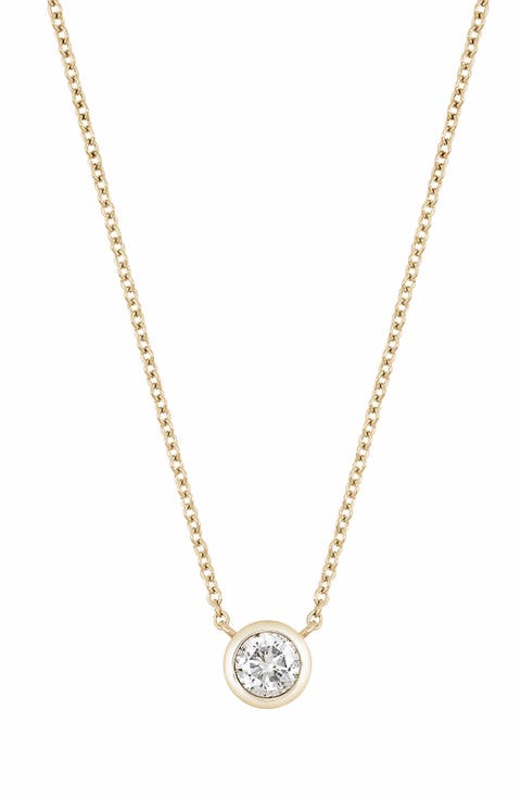 14K Gold Diamond Bezel Pendant Necklace - 0.16 ctw. (Nordstrom Exclusive)