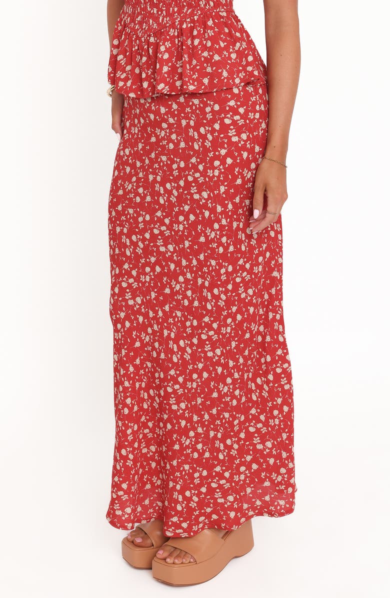Petal & Pup Zoella Floral Print Maxi Skirt, Alternate, color, Red Floral