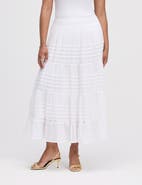 Finery London Imani Cotton Tiered Midi Skirt