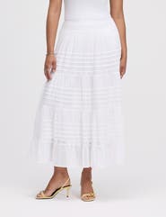 Finery London Imani Cotton Tiered Midi Skirt