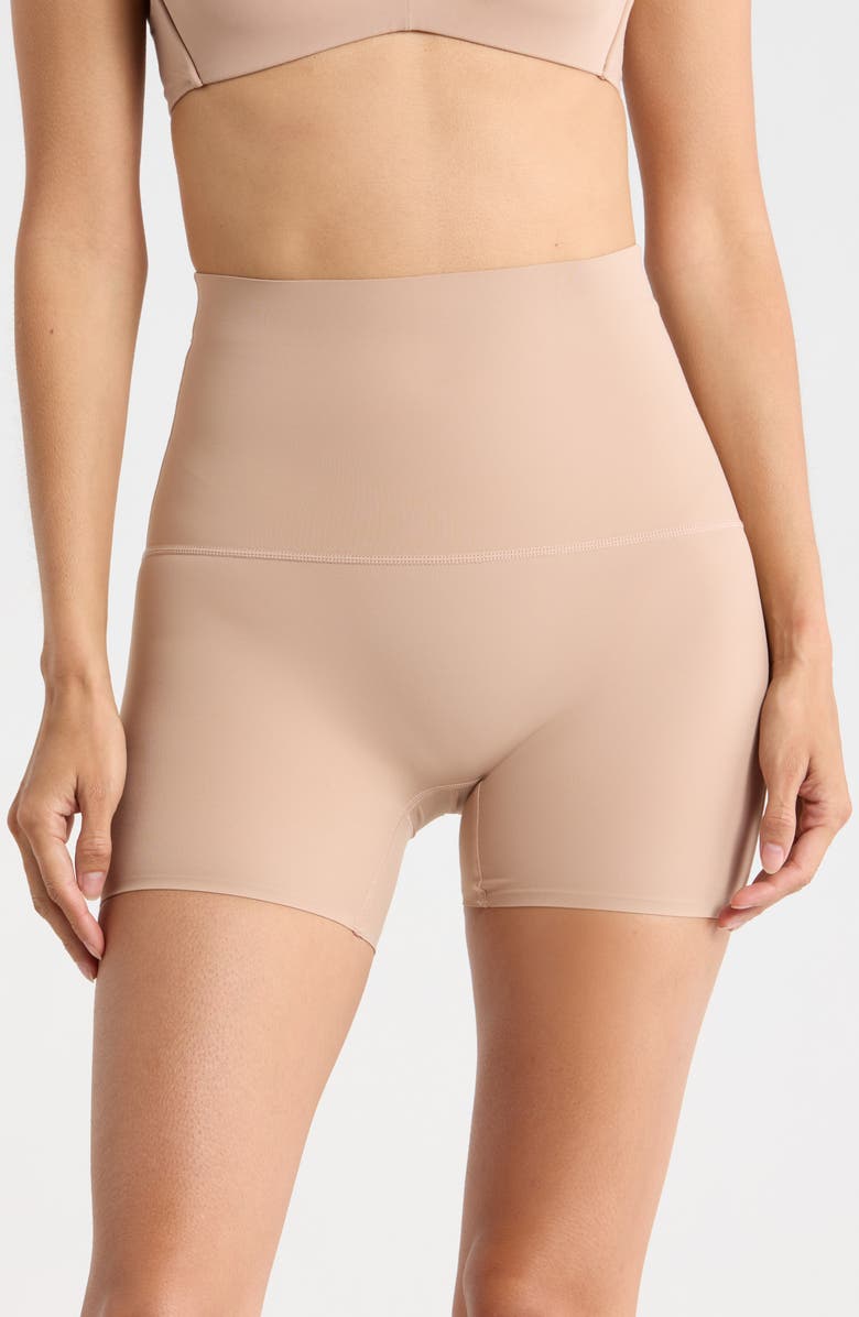 NORDSTROM RACK High Waist 2-Pack Thigh Shaper Shorts, Main, color, Black Roebuck