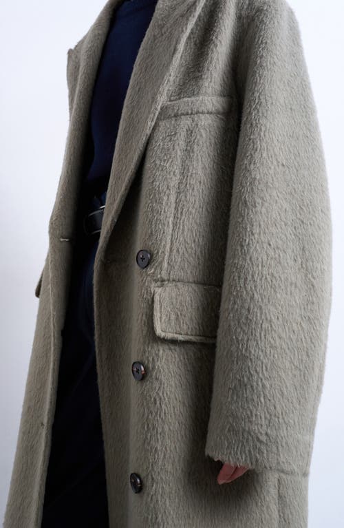 Topshop Longline Brushed Coat In Gray